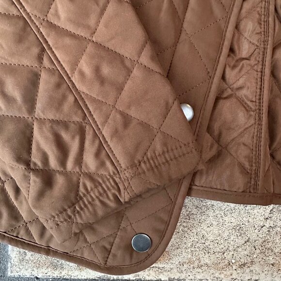 Merona Women's Brown Quilted Coat Jacket Shacket Size Small - Picture 2 of 7